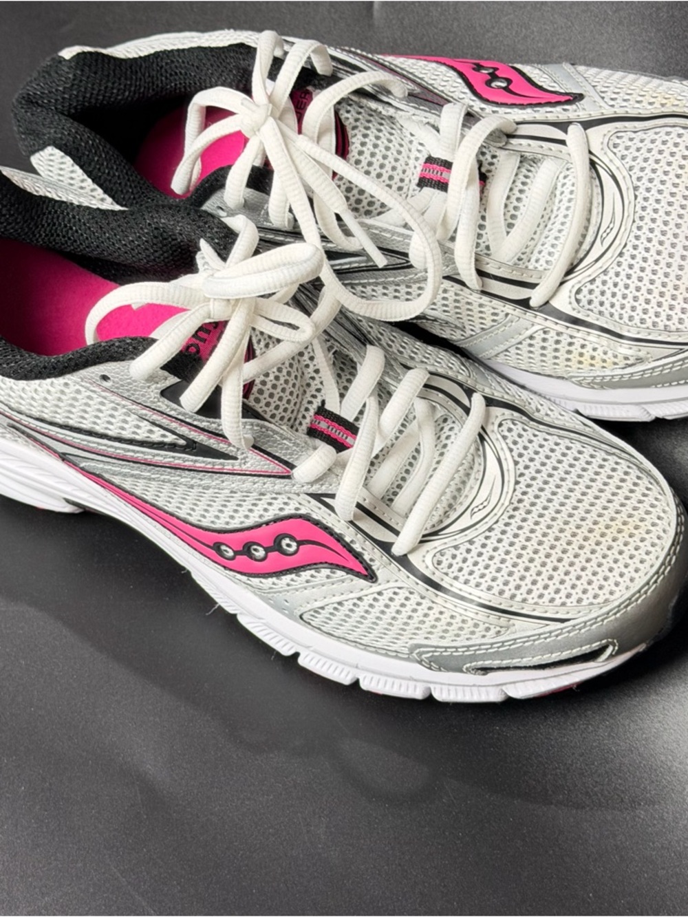 Saucony Women's Silver and Pink Running Shoes